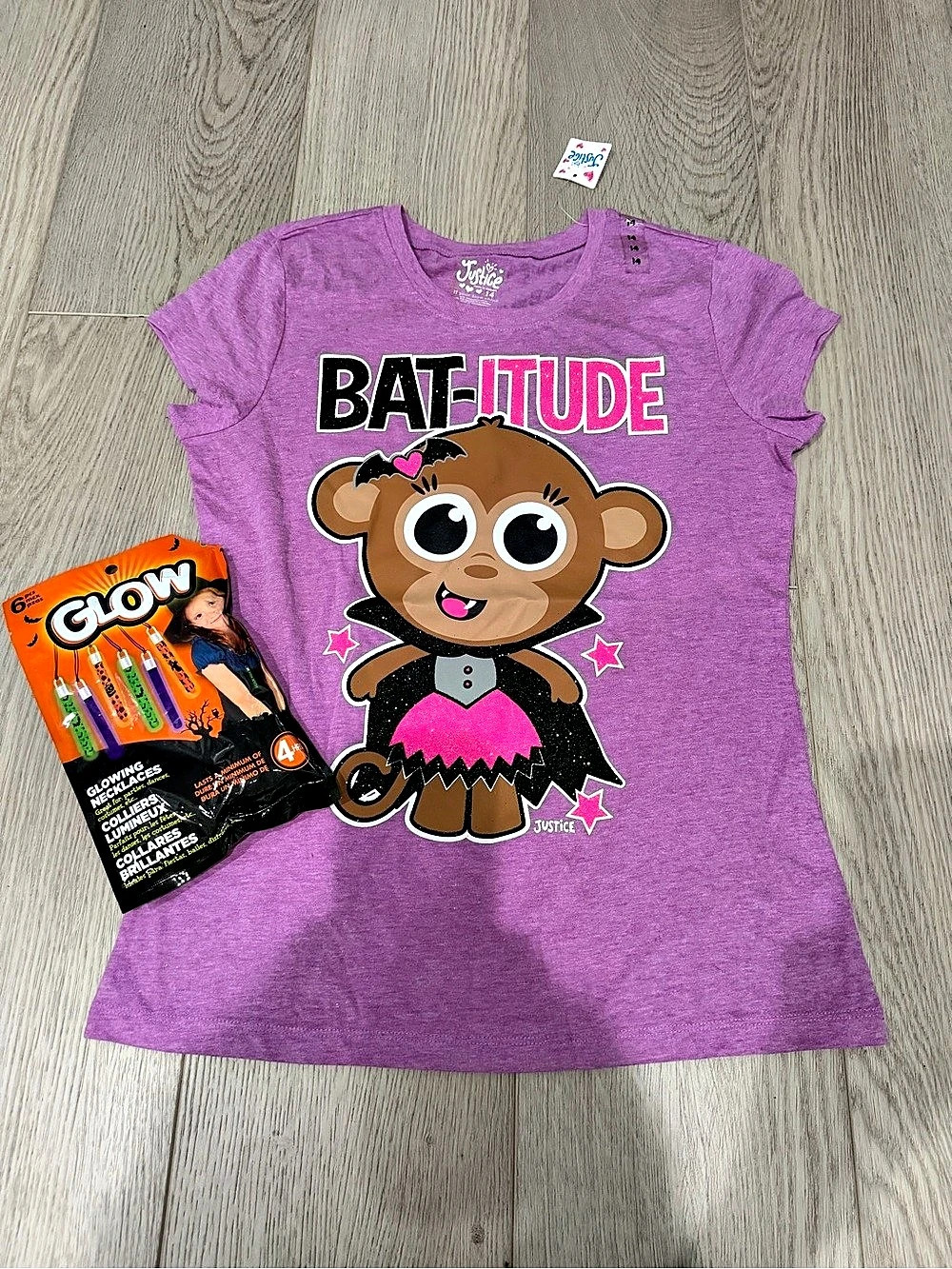 Justice Bat-Titude graphic tee Purple